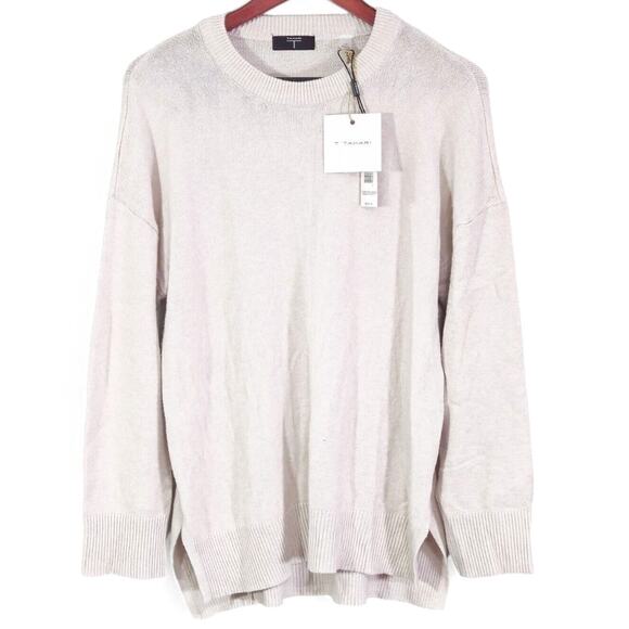 Tahari Sweaters - Tahari Crew Neck Pullover Sweater Cream Size L Neutral Minimalist NWT